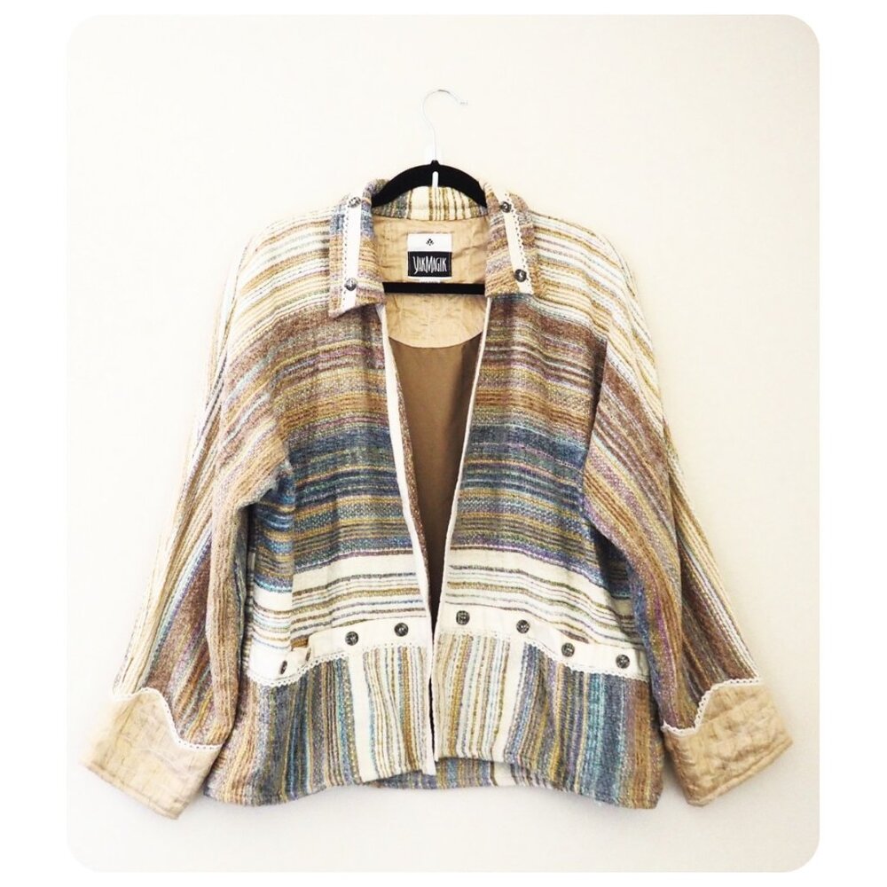 !! Yak Magik Wearable Art Open Jacket sz XL